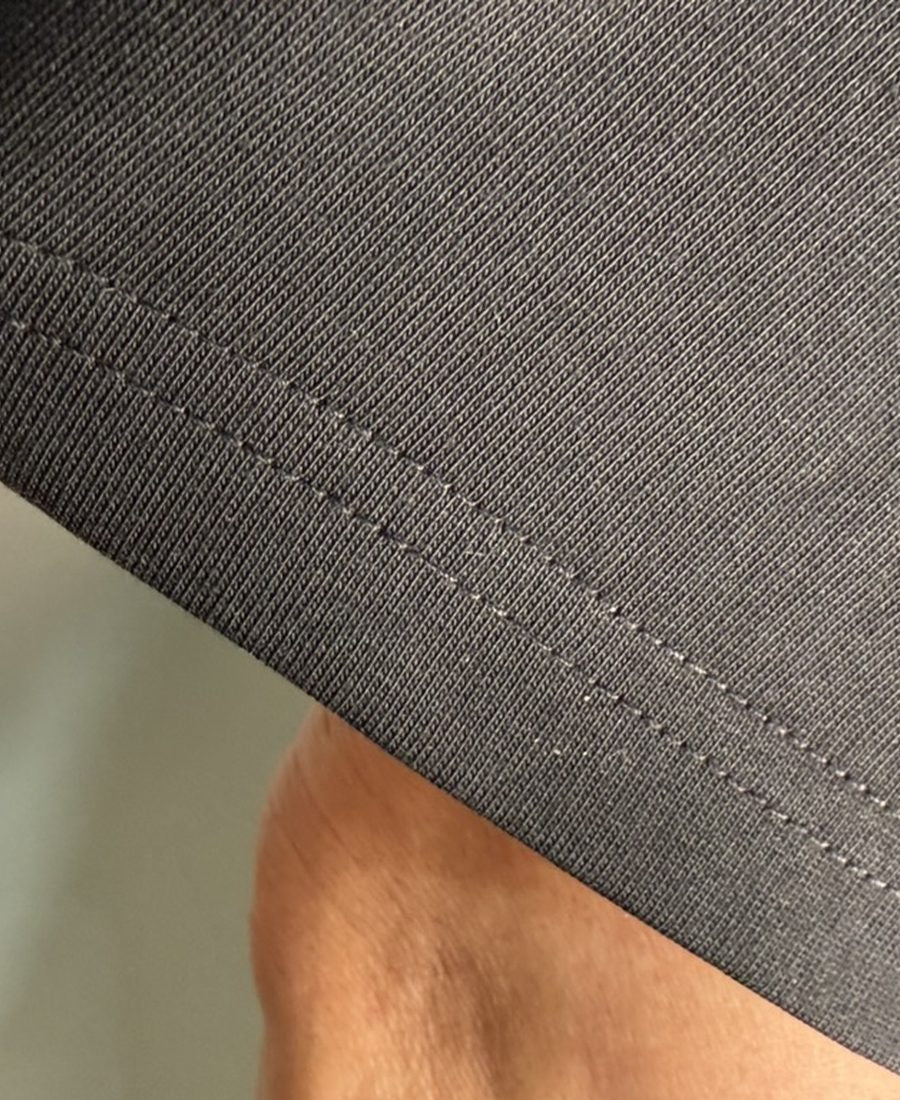 Checking the stitching on a finished seam